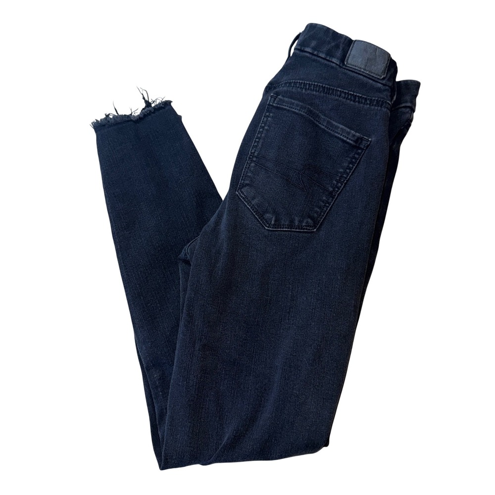 American Eagle Jegging 2 Black Curvy Super Hi-Rise Distressed Dream Distressed